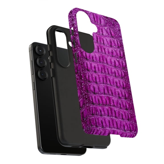 For Samsung Galaxy S10 Plus, Dual-Layer, Crocodile Skin Print, USA