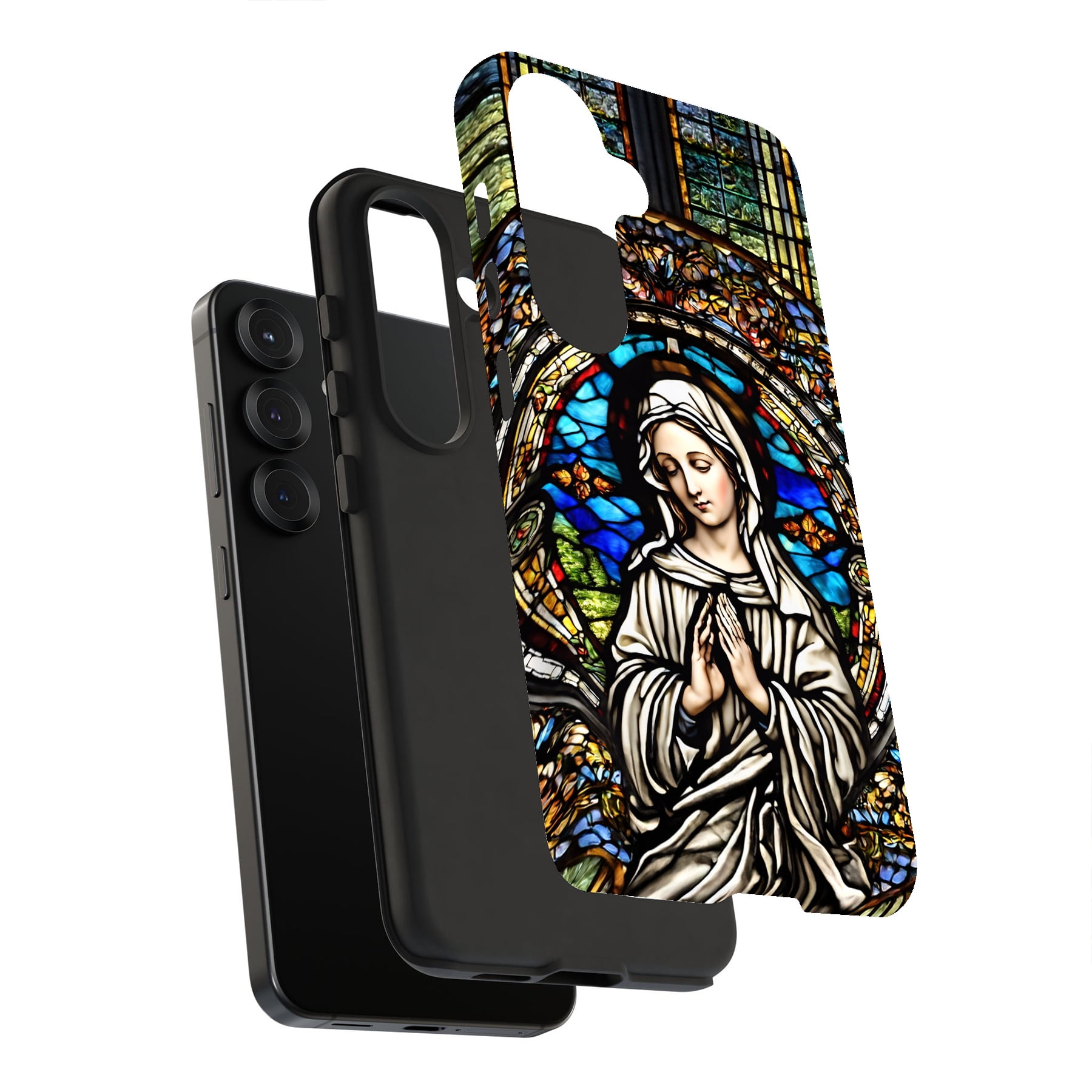 For Samsung Galaxy S10e, Dual-Layers Rugged Case, Virgin Mary 2 Print ...