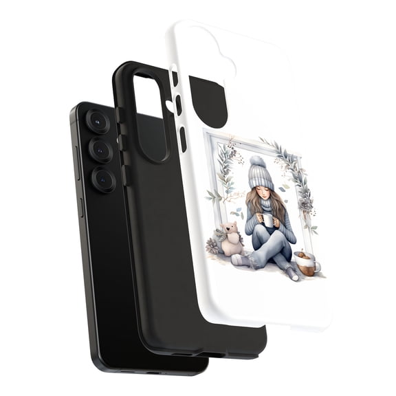For Samsung Galaxy S20, Dual-Layer, Winter Girl Print, USA