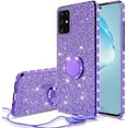 thumbnail image 1 of For Samsung Galaxy S20 FE Glitter Phone Case, Ring Kickstand Girls Women Diamond Sparkly Case for Cover for Galaxy S20 FE - Purple, 1 of 5