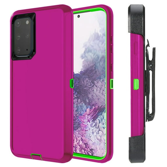 For Samsung Galaxy S20 Plus Heavy Duty Shockproof Armor Protective Hybrid Case Cover With Clip Black/Black