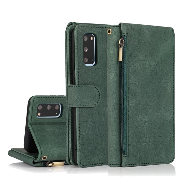 For Samsung Galaxy S20 Skin-feel Crazy Horse Texture Zipper Wallet Bag Horizontal Flip Leather & &