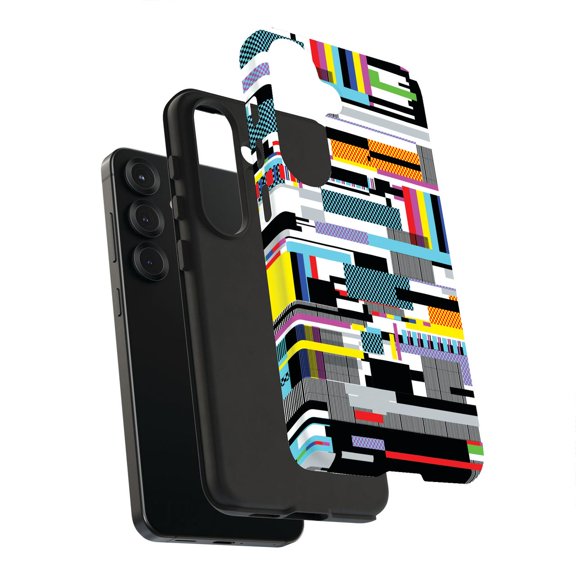For Samsung Galaxy S20 Ultra, Dual-Layer, Digital Glitch Print, USA