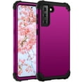 thumbnail image 1 of For Samsung Galaxy S21 Case, Dual Layer Slim Heavy Duty Hybrid Rugged Shockproof Anti-Scratch Protective Back Phone Cover, 1 of 1