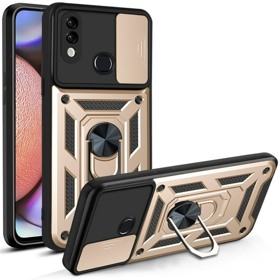 For Samsung Galaxy S21 Case, Ring Kickstand Magnetic & Slide Camera Protector Military-Grade Hybrid Rugged Drop Protection Phone Cover
