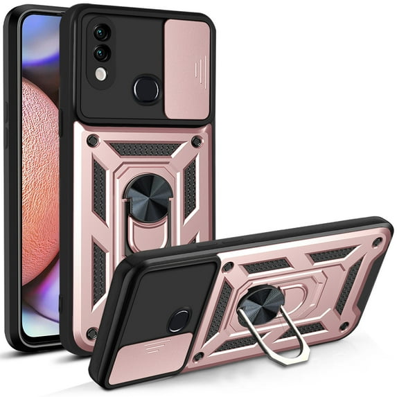 For Samsung Galaxy S21 Case, Ring Kickstand Magnetic & Slide Camera Protector Military-Grade Hybrid Rugged Drop Protection Phone Cover