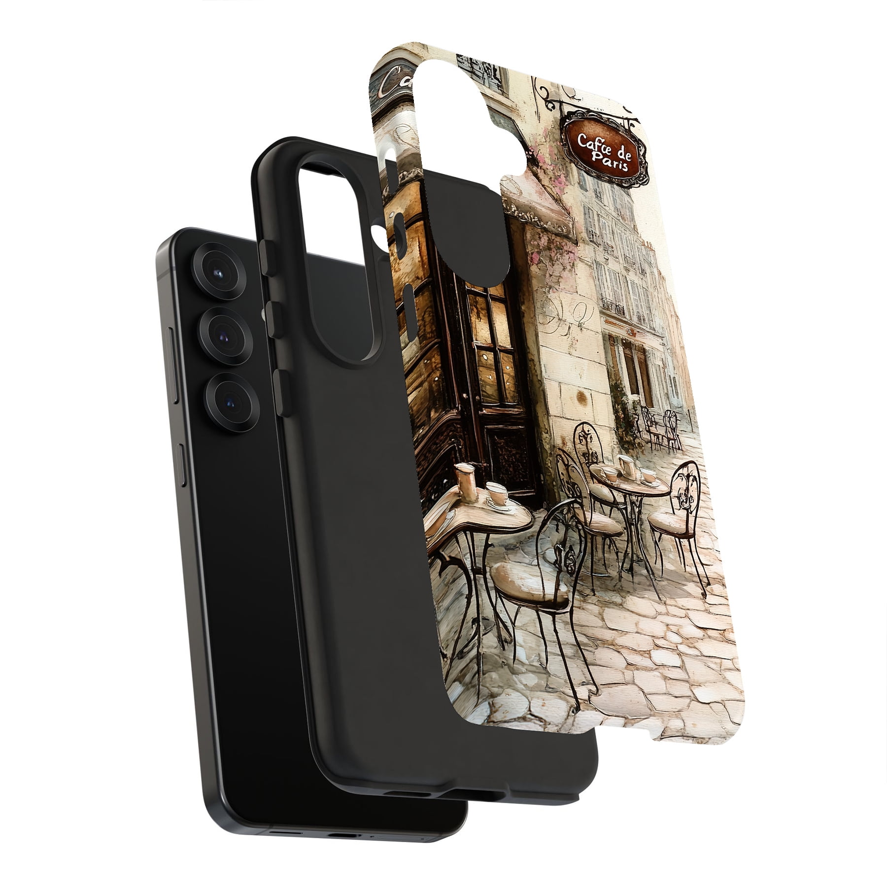 For Samsung Galaxy S21 FE Dual Layers Rugged Case Parisian Café 1 For Samsung Galaxy S21 FE Dual Layers Rugged Case Parisian Café 1