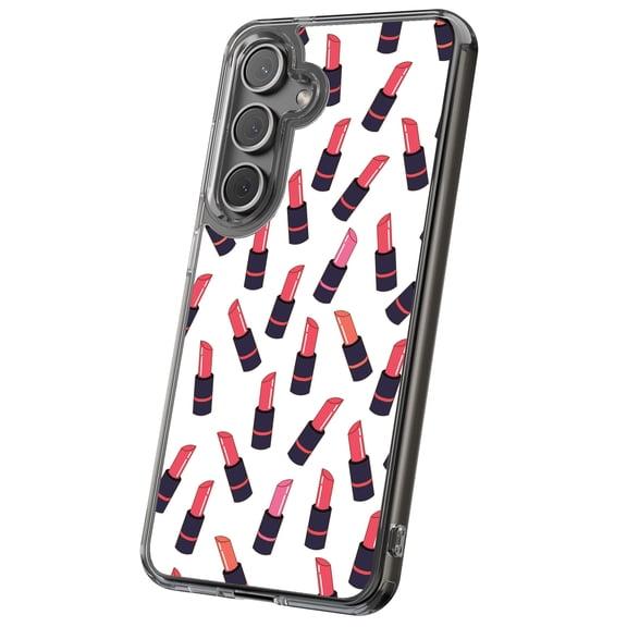 For Samsung Galaxy S21, Hybrid Clear, Lipstick Print, USA