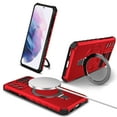 thumbnail image 1 of For Samsung Galaxy S21 Plus Case [Compatible with MagSafe] [Military-Grade Protection], Shockproof Protective Slim Invisible Kickstand Car Mount Magnetic Armor Cover, Red, 1 of 10