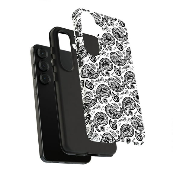 For Samsung Galaxy S21 Plus, Dual-Layer, Black Bandana Print, USA