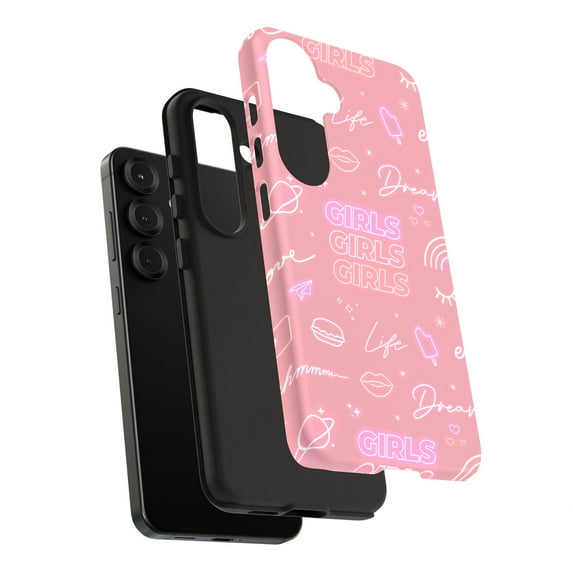 For Samsung Galaxy S21 Plus, Dual-Layer, Girls Pink Print, USA
