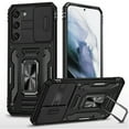 thumbnail image 1 of For Samsung Galaxy S21+ Plus Hybrid Case with Rotation Ring Stand Shockproof & Camera Window TPU Armor Dropproof Cover, XPM Phone Case [Black], 1 of 8