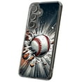 thumbnail image 1 of For Samsung Galaxy S21 Plus, Hybrid Clear, Baseball Smash Print, USA, 1 of 8