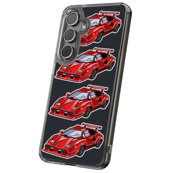 For Samsung Galaxy S21 Plus, Hybrid Clear, Lambo Countach Print, USA