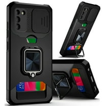 For Samsung Galaxy S21 Plus/S30 Plus 6.8inch Multi-Functional Card Magnetic Ring Stand Hybrid Camera Case Cover - Black
