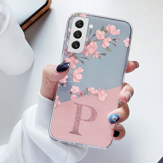 For Samsung Galaxy S21 S 21 FE S21 Fan Edition Case Soft Slim Luxury A-Z Letters Back Cover Funda Clear Bumper Transparent Shell