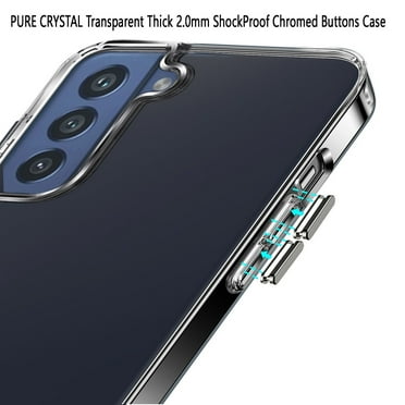 For Samsung Galaxy S21/S30 6.3inch PURE CRYSTAL Transparent Thick 2.0mm ShockProof Chromed Buttons Case Cover - Clear