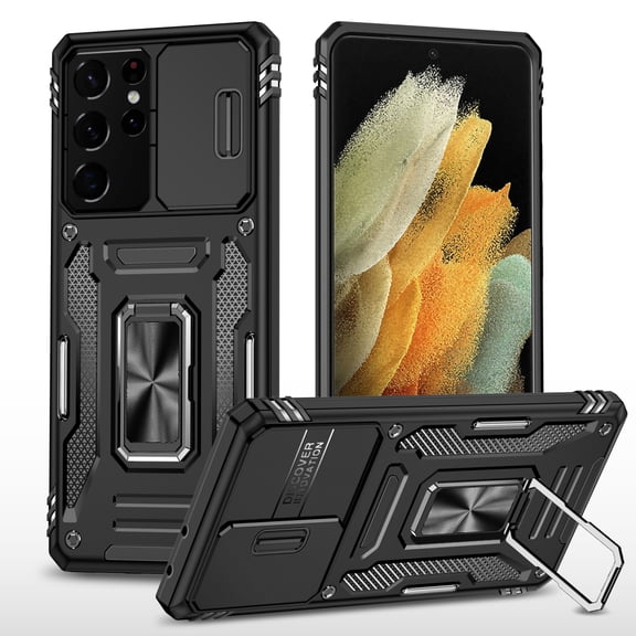 For Samsung Galaxy S21 Ultra 5G Armor PC + TPU Camera Shield Phone Case For Samsung Galaxy S21 Ultra 5G