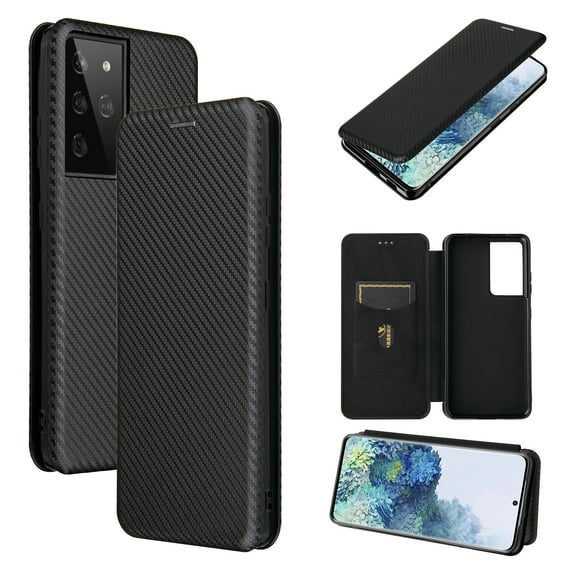 For Samsung Galaxy S21 Ultra 5G Carbon Fiber Texture Horizontal Flip TPU + PC + PU Leather Case For Samsung Galaxy S21 Ultra 5G