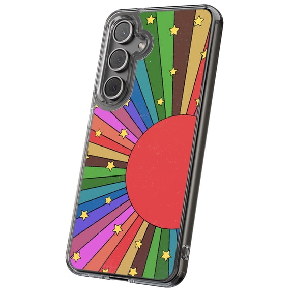 For Samsung Galaxy S21 Ultra, Hybrid Clear, Colorful Sun Print, USA