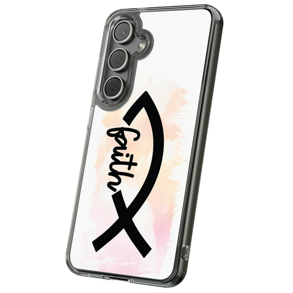 For Samsung Galaxy S21 Ultra, Hybrid Clear, Faith Fish Print, USA