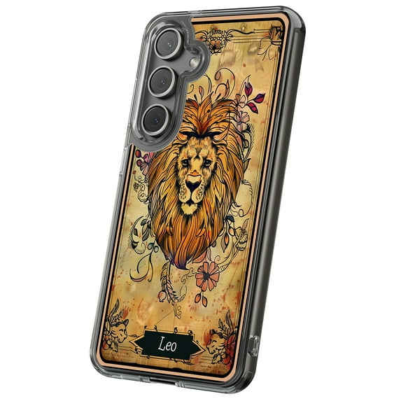 For Samsung Galaxy S21 Ultra, Hybrid Clear, Zodiac Leo Print, USA