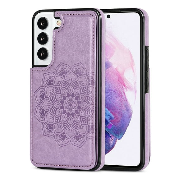 For Samsung Galaxy S22+ 5G Double Buckle Mandala PU+TPU Phone Case