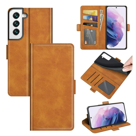 For Samsung Galaxy S22 5G Dual-side Magnetic Buckle Horizontal Flip Leather Case with Holder & &