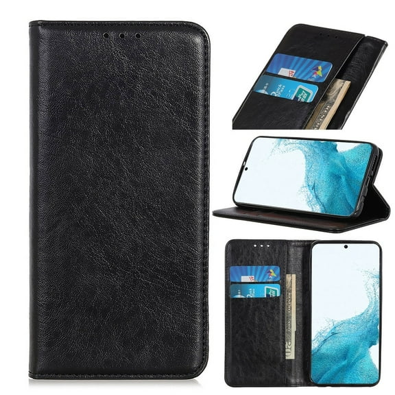 For Samsung Galaxy S22 5G Magnetic Crazy Horse Texture Horizontal Flip Leather Case with Holder &