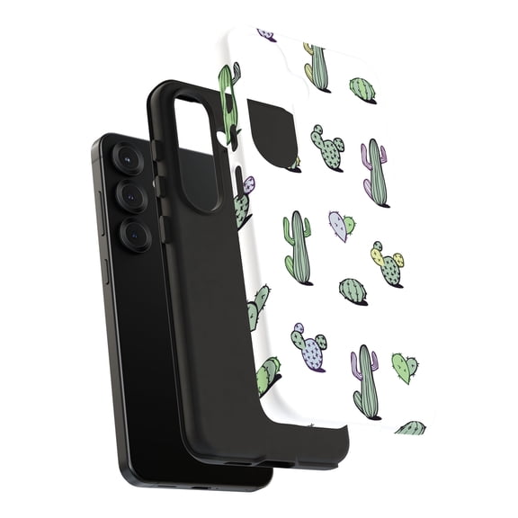 For Samsung Galaxy S22, Dual-Layer, Cacti Pattern Print, USA