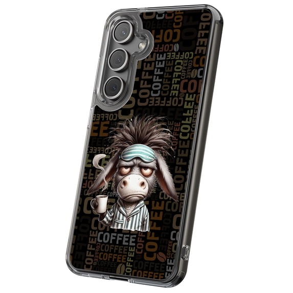For Samsung Galaxy S22, Hybrid Clear, Coffee Donkey Print, USA