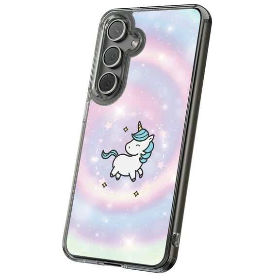 For Samsung Galaxy S22 Plus, Hybrid Clear, Swirl Unicorn Print, USA