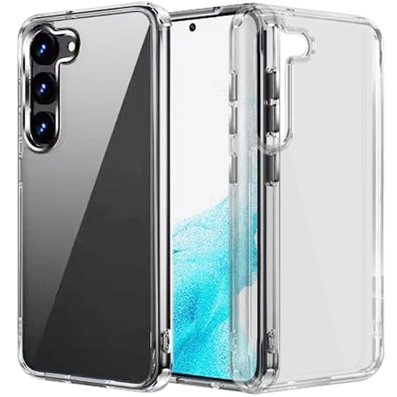 For Samsung Galaxy S22 Plus PURE CRYSTAL Transparent Thick 2.0mm ShockProof Chromed Buttons Case Cover - Clear