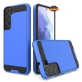 thumbnail image 1 of For Samsung Galaxy S22 Slim Rugged TPU + Hard PC Brushed Metal Texture Hybrid Dual Layer Defender Armor Shock Absorbing Phone Case Cover by Xpression [Blue], 1 of 8