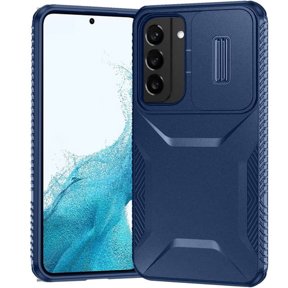 For Samsung Galaxy S22 Ultimate U Design Hybrid with Camera Window Covering - Dark Blue
