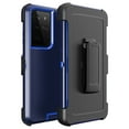 thumbnail image 1 of For Samsung Galaxy S22 Ultra 5G / SM-S908 Heavy Duty Shockproof Armor Protective Hybrid Case Cover With Clip Blue/Blue, 1 of 3