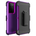 thumbnail image 1 of For Samsung Galaxy S22 Ultra 5G / SM-S908 Heavy Duty Shockproof Armor Protective Hybrid Case Cover With Clip Purple/Pink, 1 of 3