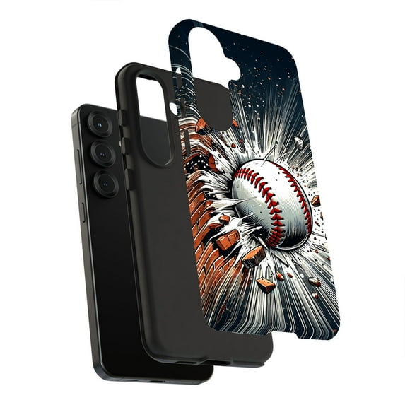 For Samsung Galaxy S22 Ultra, Dual-Layer, Baseball Smash Print, USA