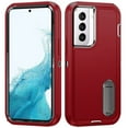 thumbnail image 1 of For Samsung Galaxy S22 Ultra Hybrid 3 Layers 3in1 Hard PC Shockproof with Kickstand Heavy Duty TPU Rubber Anti-Drop Cover ,Xpm Phone Case [ Red ], 1 of 6