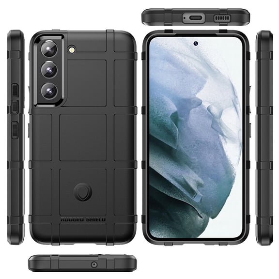 For Samsung Galaxy S22 Ultra Rugged Shield 3.2mm Thick TPU Case Cover - Black