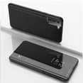 thumbnail image 1 of For Samsung Galaxy S23+ 5G Plated Mirror Leather Phone Case with Holder, 1 of 5