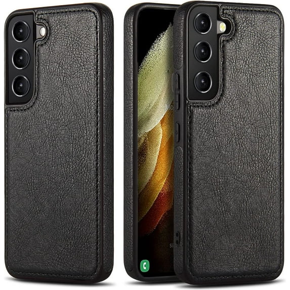 For Samsung Galaxy S23 (6.1'') Leather Case Thin Flexible Soft Grip Luxury Vgean PU Leather Cover Durable Anti-Scratch Full Phone Cases Compatible with Galaxy S23 (6.1")