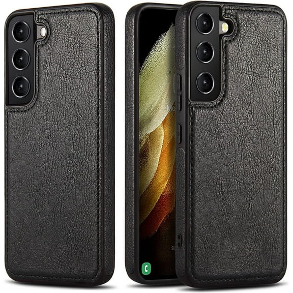 For Samsung Galaxy S23 (6.1'') Leather Case Thin Flexible Soft Grip Luxury Vgean PU Leather Cover Durable Anti-Scratch Full Phone Cases Compatible with Galaxy S23 (6.1")