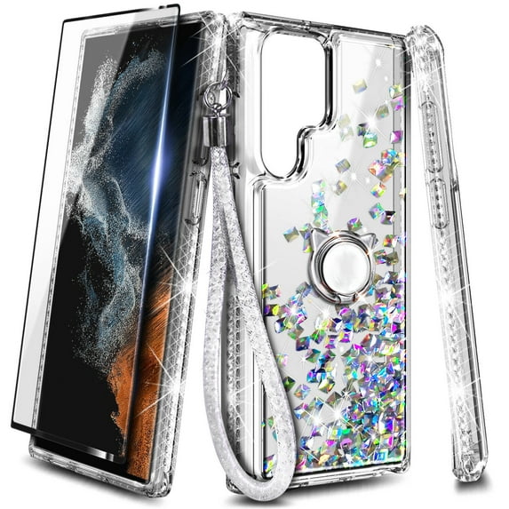 For Samsung Galaxy S23 Case, Glitter Cover with Screen Protector