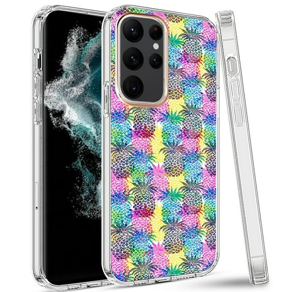 For Samsung Galaxy S23 Creative Stylish Fashion Design Hybrid Rubber TPU Hard PC Shockproof Armor Slim Fit Cover ,Xpm Phone Case [ Colorful Pineapple ]