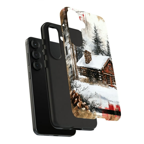 For Samsung Galaxy S23, Dual-Layer, Snow Cabin 1 Print, USA