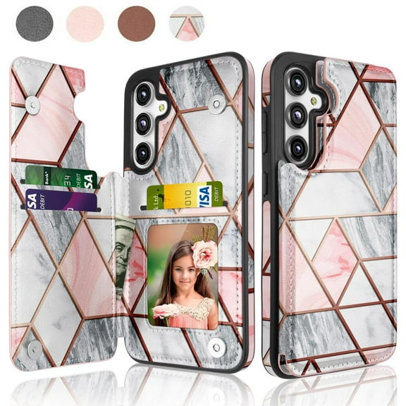 For Samsung Galaxy S23 FE 5G Case, Takfox Galaxy S23 FE 5G Wallet Case, PU Leather Credit Card Holder Slots Kickstand Magnetic Flip Cover,for Galaxy S23 Fan Edition 5G/SM-S711, Marble