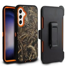 For Samsung Galaxy S23 FE 5G Heavy Duty Multi Layer Case With Built in Screen And Holster Belt Clip - Camo