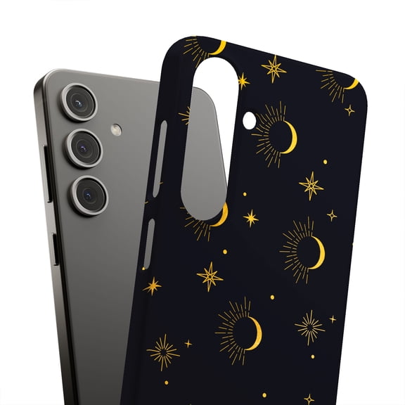 For Samsung Galaxy S23, Hard Shell, Moon Sun Stars Print, USA