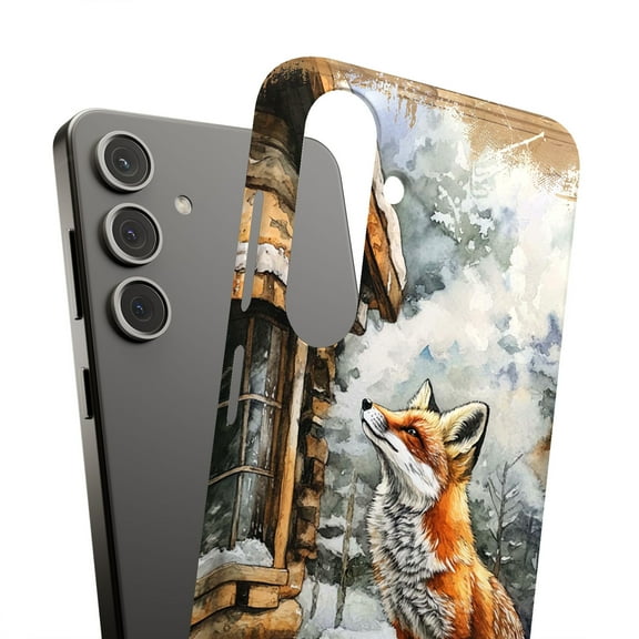 For Samsung Galaxy S23, Hard Shell, Winter Snow Fox Print, USA
